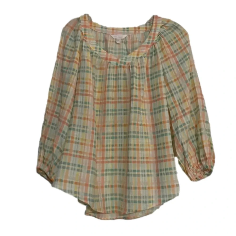 Lauren Conrad plaid blouse - Picture 1 of 4